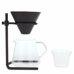 Kinto Handfilter Kaffee Set Schwarz 4 Tassen
