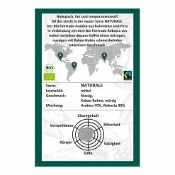 Naturale Bio Fairtrade 5 Naturale Bio Fairtrade -Kaffee Geschäft 104929 104929 mocambo naturale bio fairtrade 1000g bohnen aroma